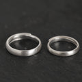 925 sterling silver frosted circle couple ring - silvery