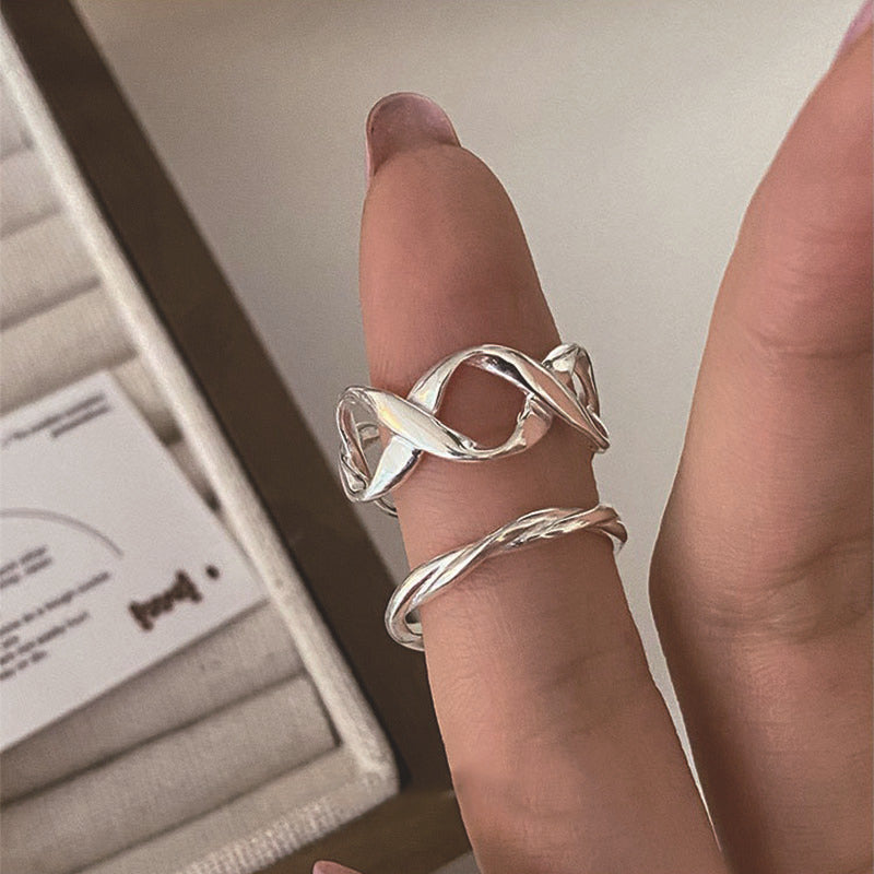 925 sterling silver ring - silvery
