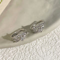 925 sterling silver zircon ear buckle - silvery