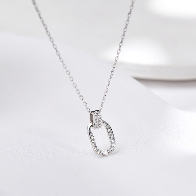 925 sterling silver square pendant necklace