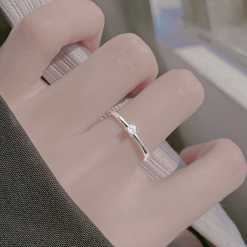 S925 sterling silver ring - silvery