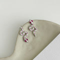 925 sterling silver snake shaped earrings - silvery