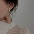 S925 pure silver sparkling zirconium droplet shaped earrings