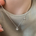 S925 sterling silver pendant necklace - silvery