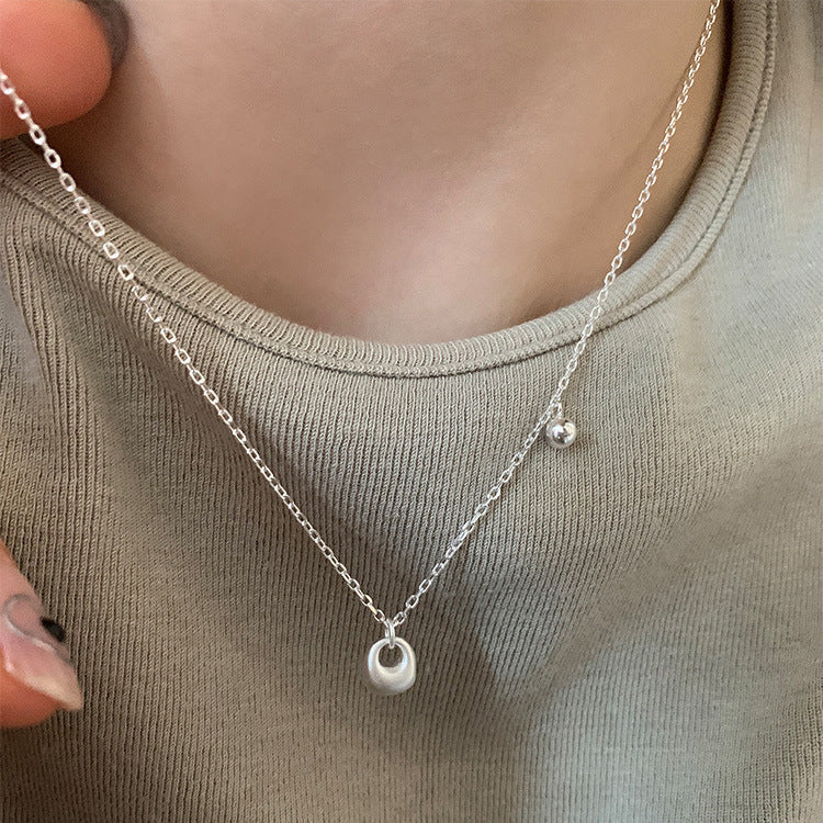 S925 sterling silver pendant necklace - silvery