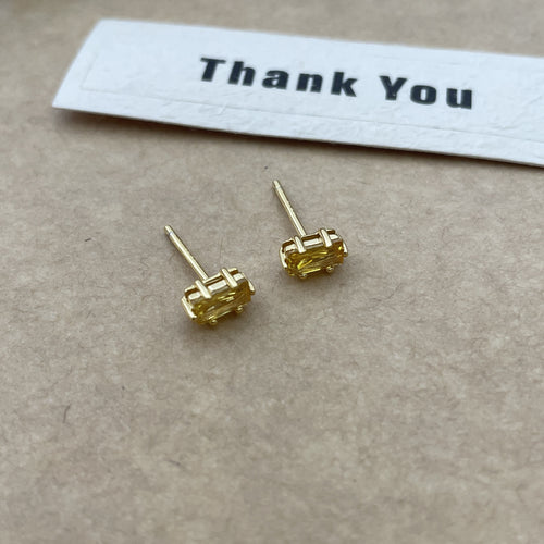 925 sterling silver colored zircon earrings - golden