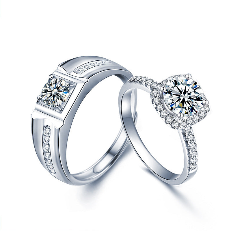S925 Sterling Silver Moissanite Ring Couple Rings