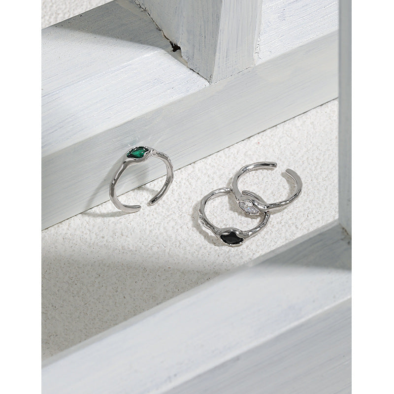 Organic Bezel Set Zircon Open Ring – wholesale zircon ring