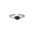 Organic Bezel Set Zircon Open Ring – image 6