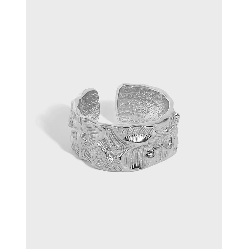 Embossed Floral Open Band Ring