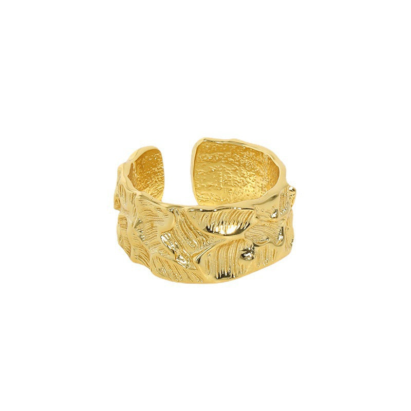 Embossed Floral Open Band Ring – image 5