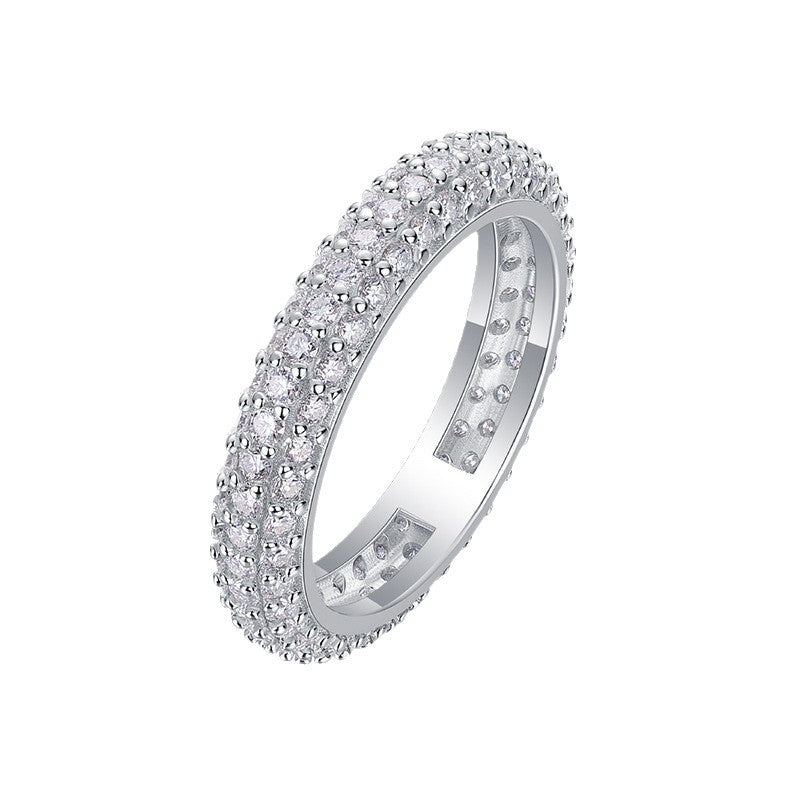 108-Stone Moissanite Solid-Band Ring