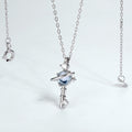 S925 Sterling Silver Sky Blue Topaz Planet Zircon Necklace
