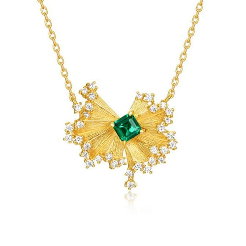 10K Gold Emerald Necklace