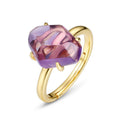 S925 Sterling Silver Gold-Plated Irregular Ring
