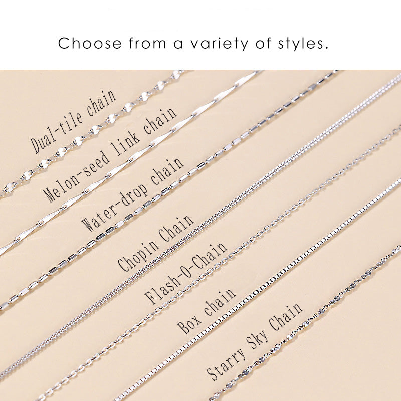S925 sterling silver plain chain simple DIY single chain