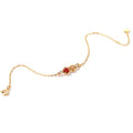 S925 Sterling Silver Gold-Plated Natural Garnet Flower Zirconia Bracelet