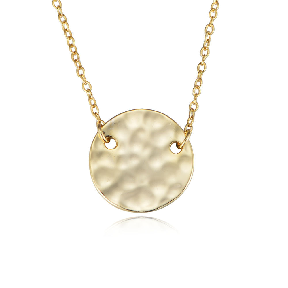 S925 Sterling Silver Convex round Necklace