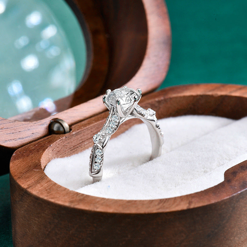 S925 Sterling Silver Moissanite Butterfly Ring