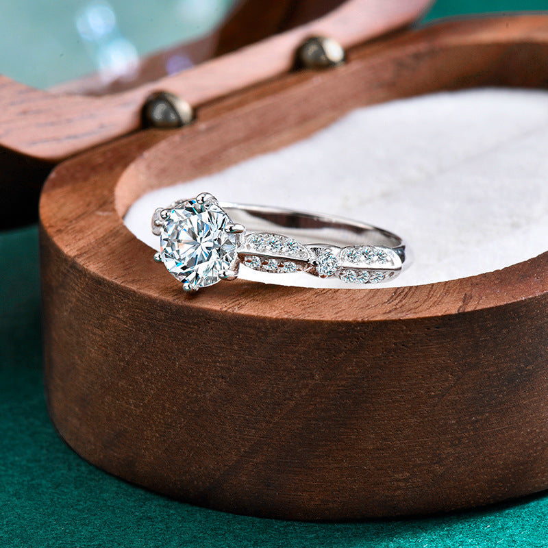 S925 Sterling Silver Moissanite Butterfly Ring
