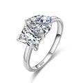 S925 Sterling Silver Moissanite Two Stone Ring