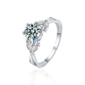 S925 Sterling Silver Floral Moissanite Ring