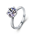S925 Sterling Silver Classic Six Prong Moissanite Ring