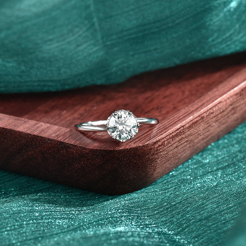 S925 Sterling Silver Snowflake Irregular Moissanite Engagement Ring