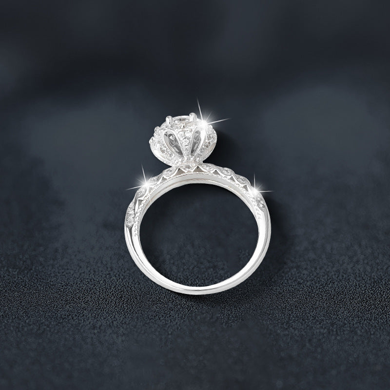 S925 Sterling Silver "Snow Queen" Moissanite Ring
