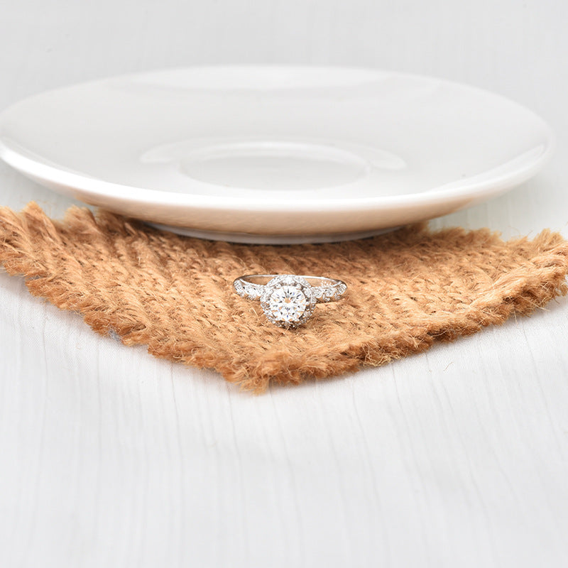 S925 Sterling Silver "Snow Queen" Moissanite Ring