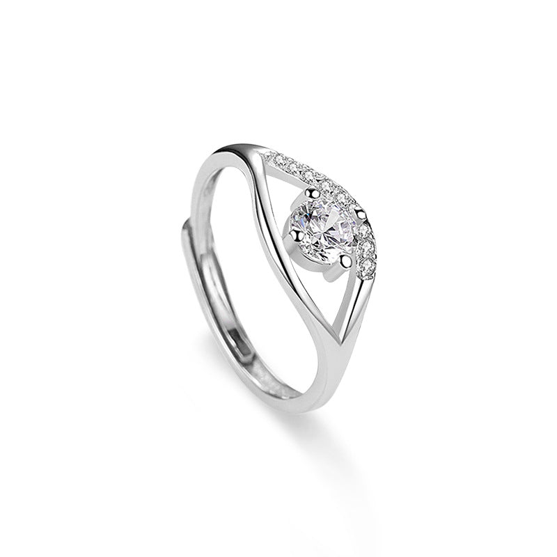 S925 Sterling Silver Moissanite Fated Love Couple Ring