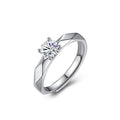 S925 Sterling Silver Diamond Rhombus Couple Ring
