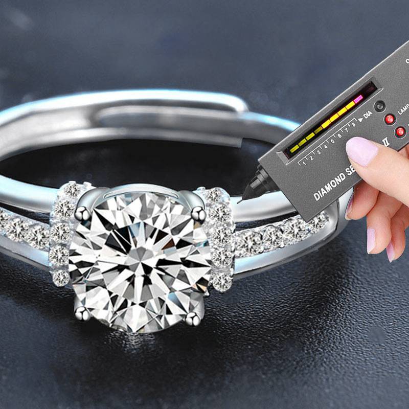 S925 Sterling Silver Four Prong Openwork Moissanite Engagement Ring