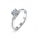 S925 Sterling Silver Rose Flower Moissanite Engagement Ring