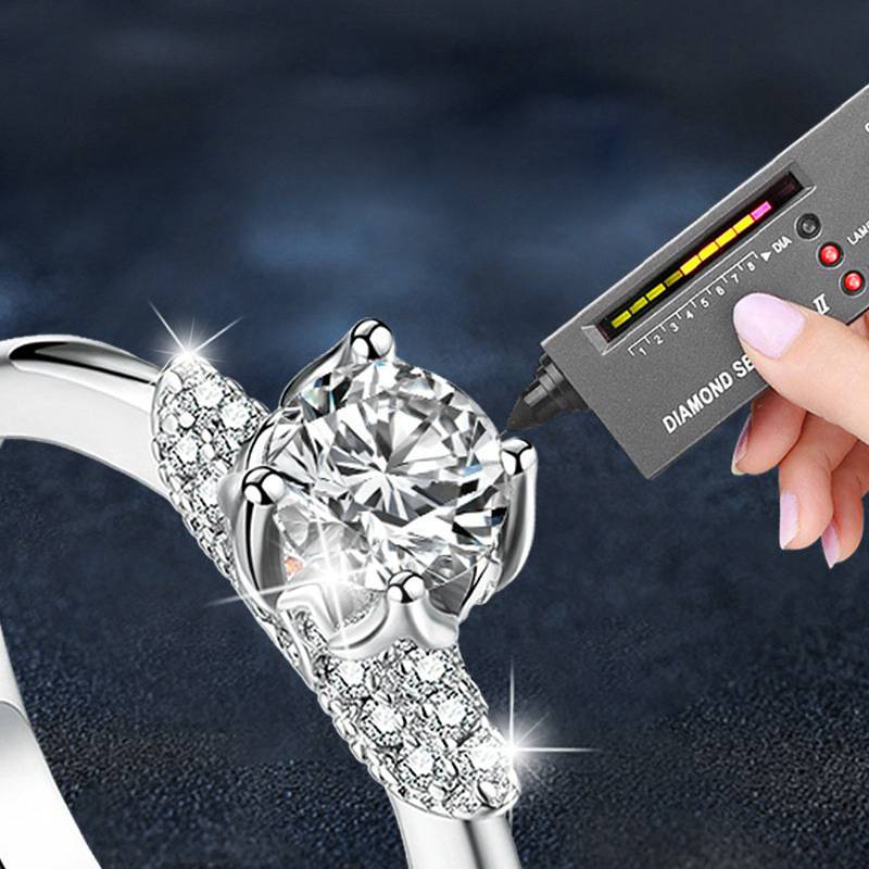 S925 Sterling Silver Rose Flower Moissanite Engagement Ring