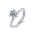 S925 Sterling Silver "Intertwined Hearts" Moissanite Ring