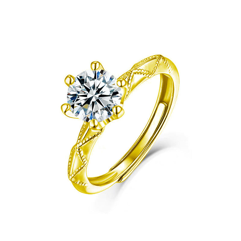 S925 Sterling Silver "Intertwined Hearts" Moissanite Ring
