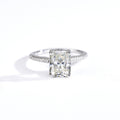 S925 Sterling Silver Large Rectangle Moissanite Statement Ring