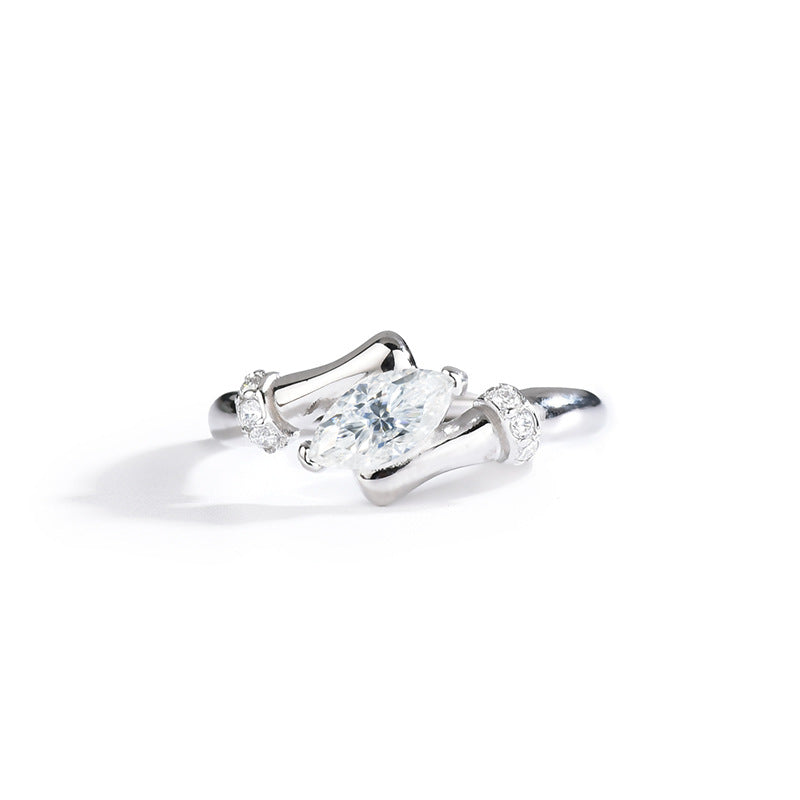 S925 Sterling Silver Moissanite First Love Forever Couple Ring
