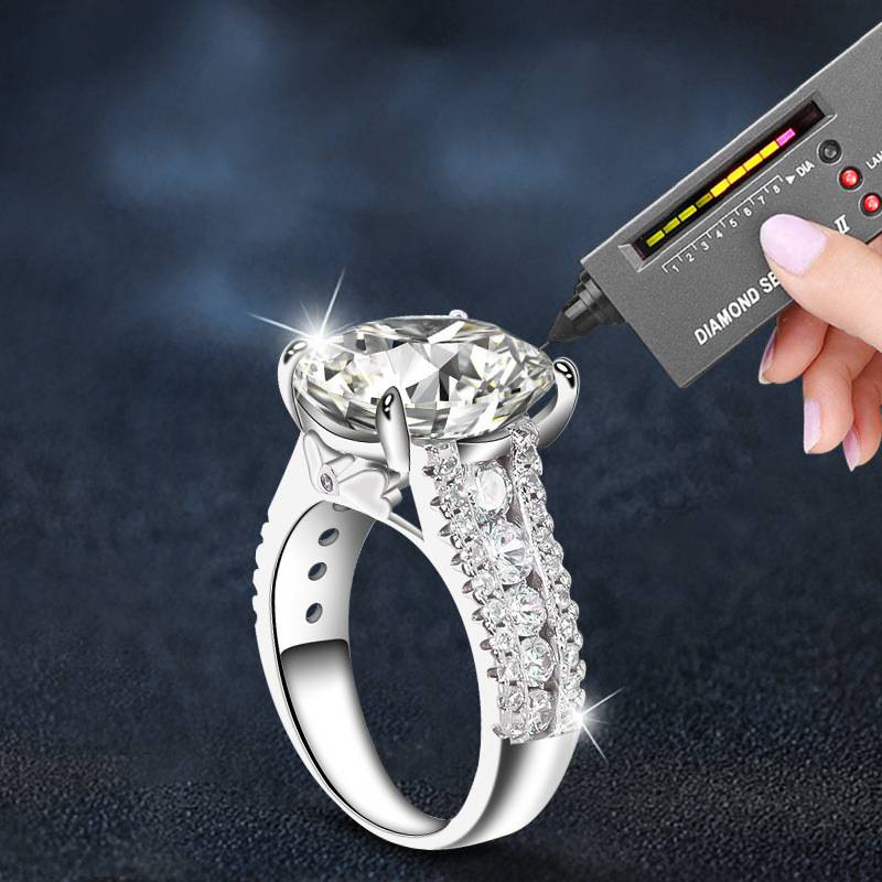 S925 Sterling Silver 10 Karat Bow Diamond Moissanite Ring 