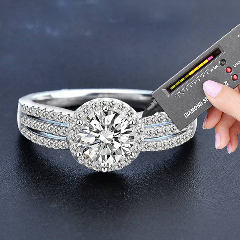 S925 Sterling Silver round Bag Moissanite Ring