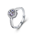 S925 Sterling Silver Moissanite Round Bag Princess Ring