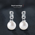 Elegant and sophisticated S925 sterling silver moissanite pearl stud earrings