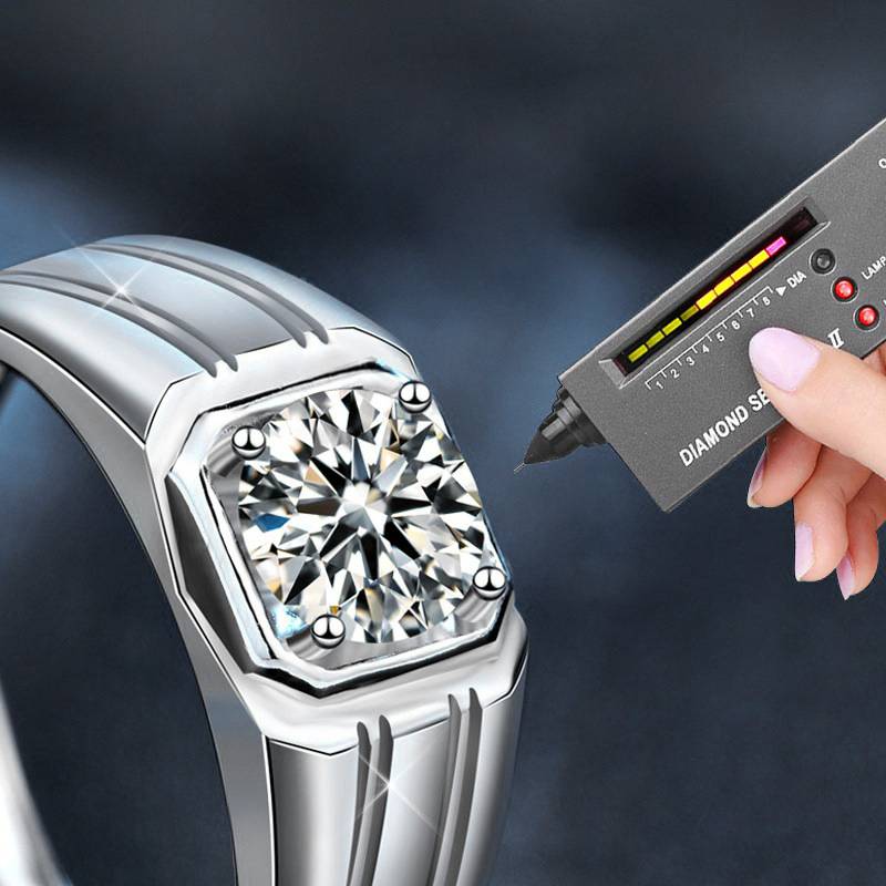 S925 Sterling Silver Men's Simplicity Diamond Moissanite Ring