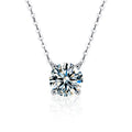 S925 Sterling Silver Moissanite Simple and Light Luxury Classic Four-Prong Necklace