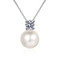S925 Sterling Silver Moissanite Pearl Necklace