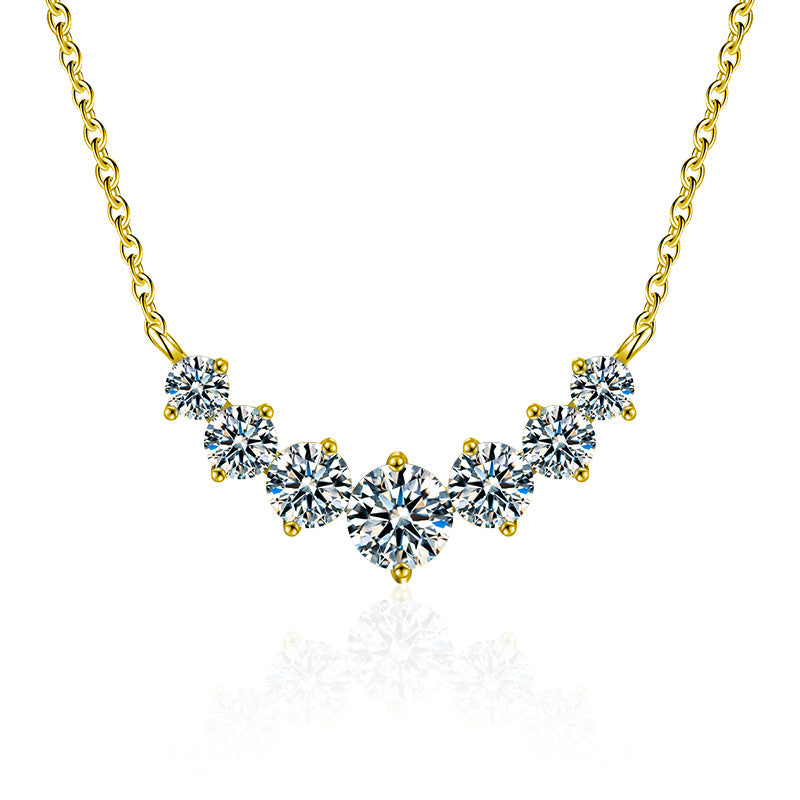925 Sterling Silver Seven Moissanite Necklace