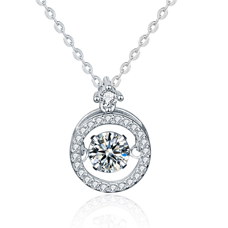 S925 Sterling Silver Moissanite Pulsatile Heart Necklace