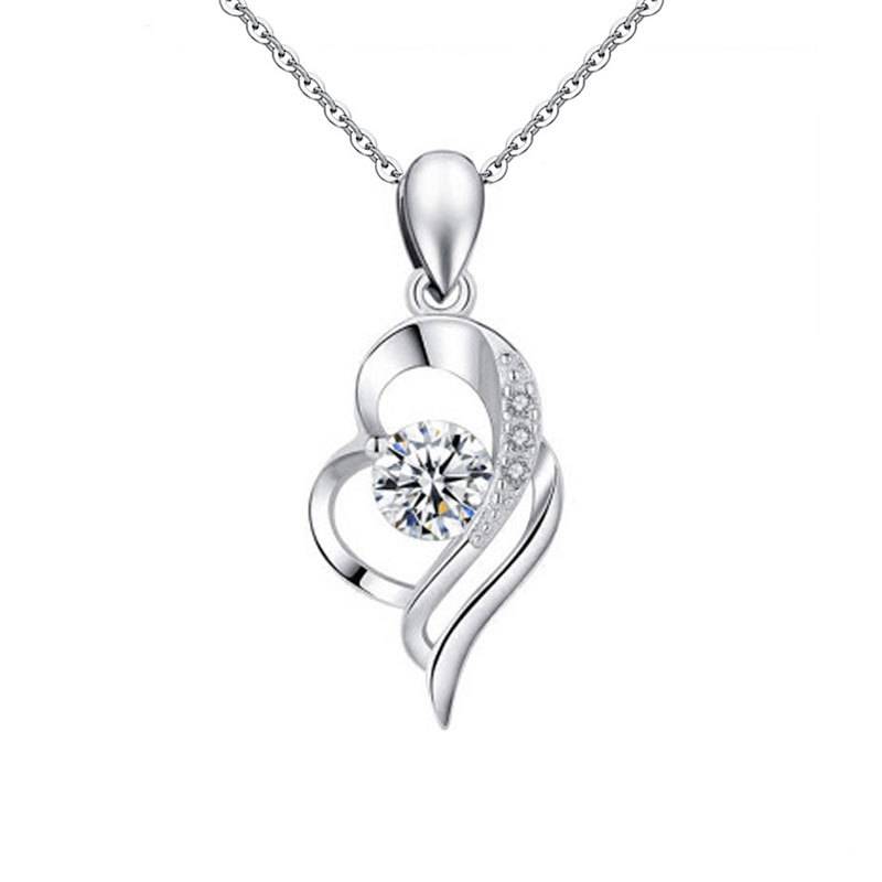 S925 Sterling Silver Moissanite Angel Wings Necklace