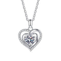 S925 Sterling Silver Loving Heart Necklace Moissanite